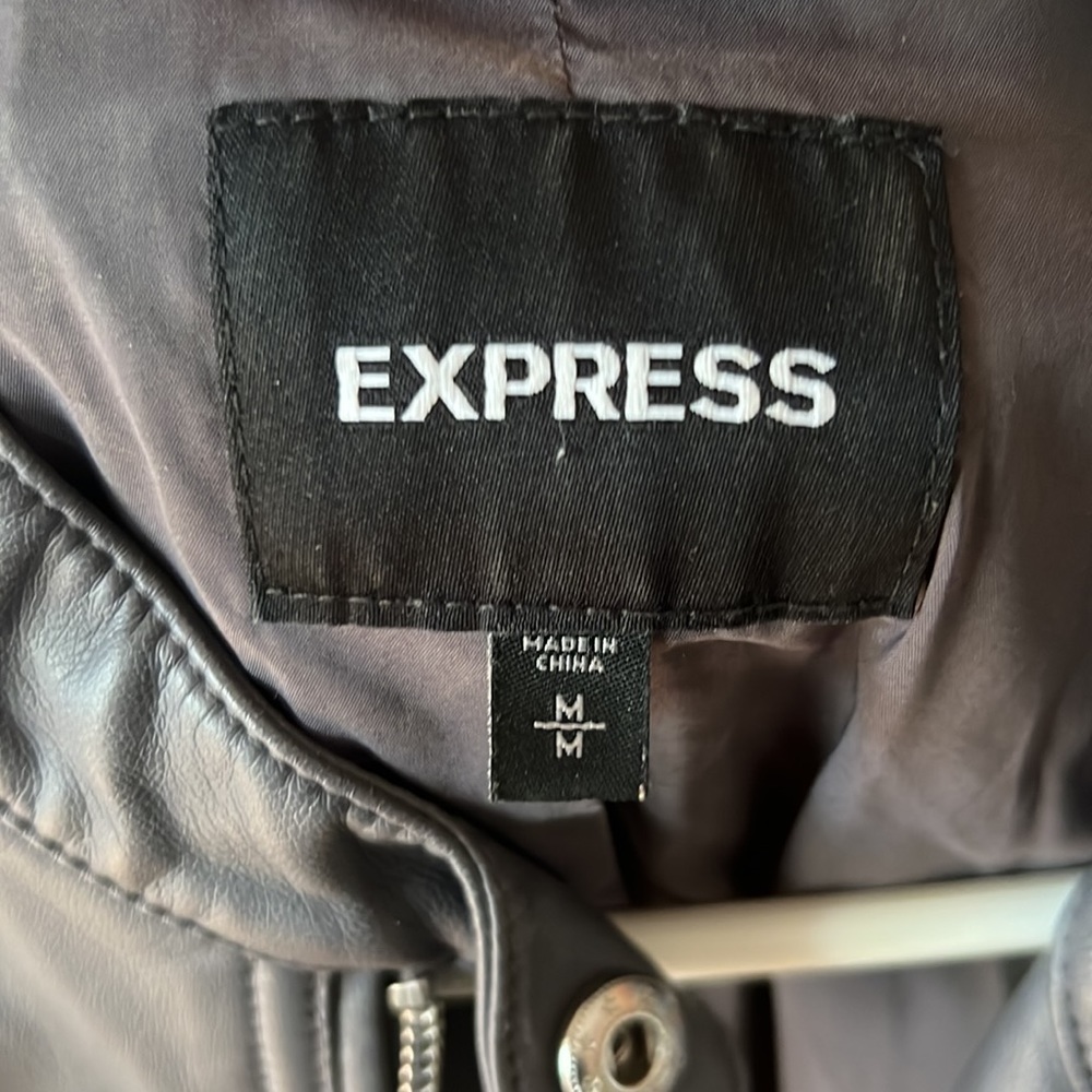 Gray Leather Jacket From Express - image 3